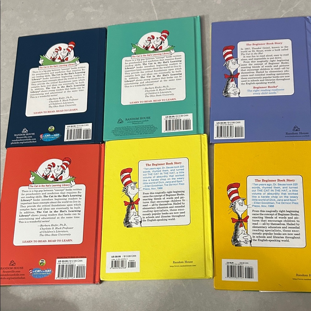 Dr. Seuss Learning Books Set - Blue, Yellow, Red Covers - Picture 2 of 6